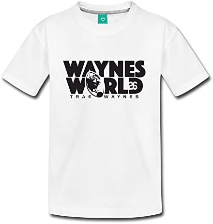 ATHLETE ORIGINALS Little Boys' Premium T-Shirt by Trae Waynes Waynes World by Trae Waynes in Raisin & Black (Digital Print) Youth S White