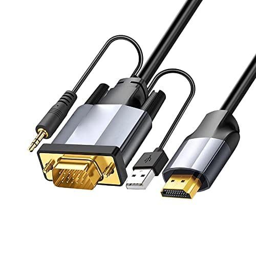baolongking VGA to HD cable, gold-plated 1080P to HD adapter cable, VGA output to HD input conversion cable, suitable for desktops, laptops, projectors, monitors, HDTVs, Xbox (3 meters)