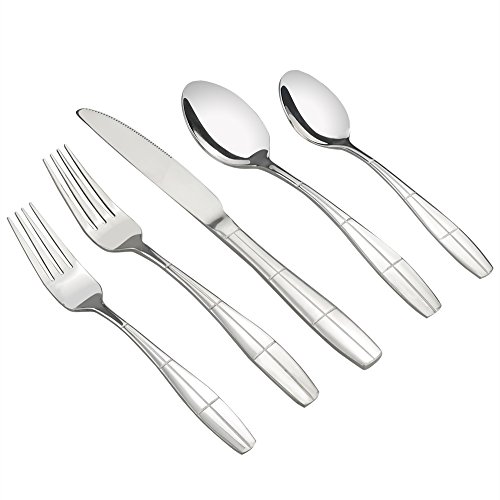 Eagrye 30-Piece Flatware Set, Stainless Steel Silverware, Service for 6