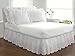 FRESH IDEAS Eyelet Bed Skirt Dust Ruffle Embroidered Details, Classic 14” Drop Length Gathered Styling, Twin, White (Model: FRE30014WHIT01)