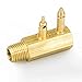 Five Oceans FO2886 Brass 1/4 inches NPT Male Fuel Line Connector, Two (2) Prong Designed for OMC Johnson and Evinrude, Corrosion Resistance and Heavy-Duty