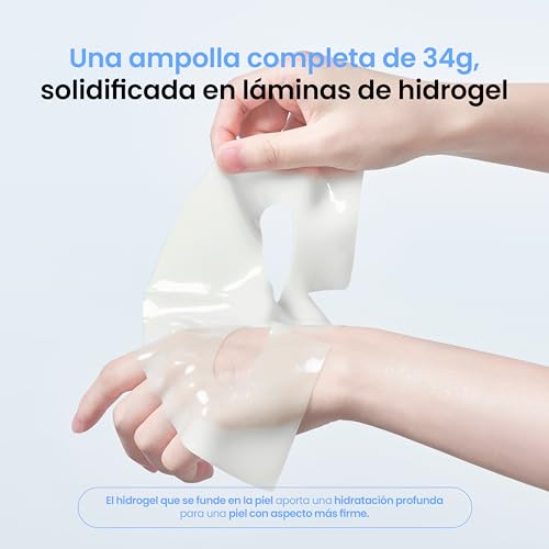 caraseoul Glowganic Pro Colágeno Vegano Mascarilla Coreana de Hidrogel, Fórmula Suave con Niacinamida y Adenosina, Piel Luminosa e Hidratada, Cuidado K-Beauty Minimalista [4 uds]