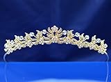SparklyCrystal Rhinestone Bridal Wedding Prom Gold Crystal Tiara Crown 1053G6