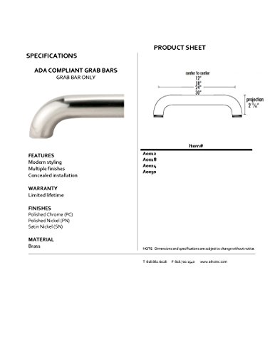Alno A0024-PC ADA Modern Compliant Grab Bars, Polished Chrome