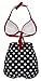 Angerella Vintage High Waisted Two Piece Swimwear Bathing Suits, US6-8, Tag Size L, Red(Polka Dot)