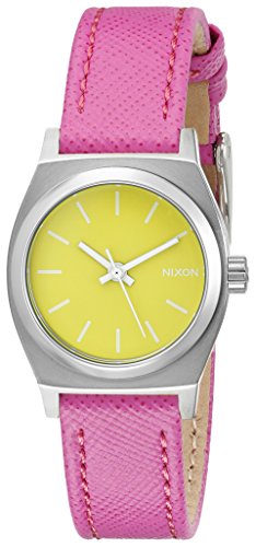 Nixon Women's A5092081 Small Time Teller Leather Analog Display Analog Quartz Watch