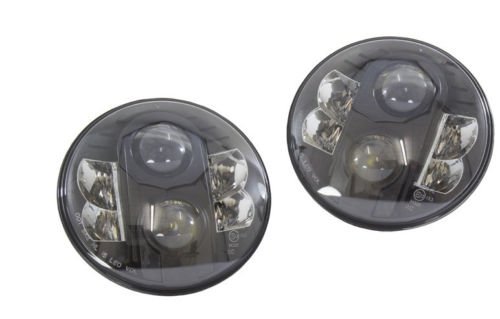 LAND ROVER DEFENDER ALL / SERIES ALL / CLASSIC MODELS 7 " LED LAMPS KIT BLACK BA070LEDLB