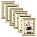Langdon House 5x7 Picture Frames (Gold, 6 Pack), Contemporary Glam Photo Frames 5 x 7, Wall Mount or Table Top, Celebration Collection