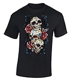 Raxo Sugar Skulls Roses T-shirt Day Of Dead Flowers Dia De Los Muertos Shirt