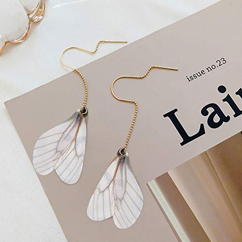 BigOtters 80PCS Dragonfly Wing Charms, White Dragonfly Wing Shape with 2 Rolls Fishing Line for DIY Art Craft Flying Keys Skeleton Keys Earrings Pendant Jewelry Making