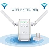 TechLife 300Mbps Wireless-N WiFi Range Extender/WiFi Repeater Support Four Modes, AP, Reapter, Router and Client Mode, 3dbi Antennas Signal Boosters