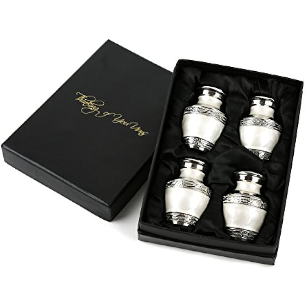 Decorative Urns White Small Mini Memorial Keepsake Cremation Token