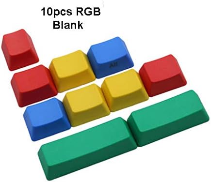 NPKC 10 Pieces RGB Thick PBT Keycaps OEM Profile Modifiers for Cherry MX Switches for 61-Key 87-Key 108-key Mechanical Keyboard (Blank)