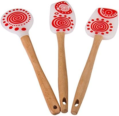 ONE WEEK SALE!!! Fantastic Kitchenware - 3 Piece Solid Oak handle Set - New Fun Design for the Kitchen (Red/White Set) - Long lasting!!