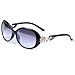 LianSan Fashion Oversized Women Uv400 Protection Polarized Lady Sunglasses Gold Flower Full Frame Sunglasses Gd103 (Black)