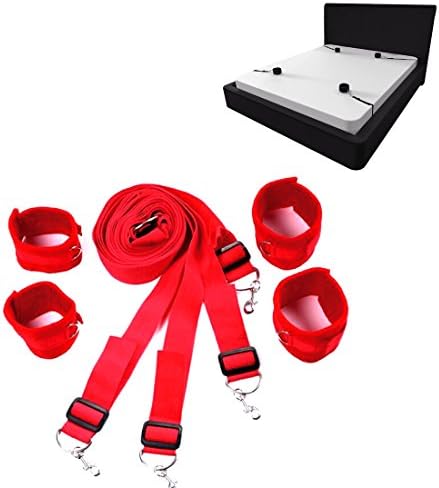 Superior Nylon Restraint System Strap Kit With Adjustable Soft Fur Wrist & Ankle Cuffs