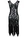 Vijiv Women 1920s Gastby Sequin Art Nouveau Embellished Night Out & Cocktail Dress, Dark Green, Medium