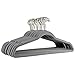 Michael Graves Design Ultra-Thin Non-Slip Velvet Clothing Hangers, Flocked & Durable, Closet Space Saving, for Garments, Suits, Dresses, Pants, Shirts, Coats, 25 Pack (Grey)