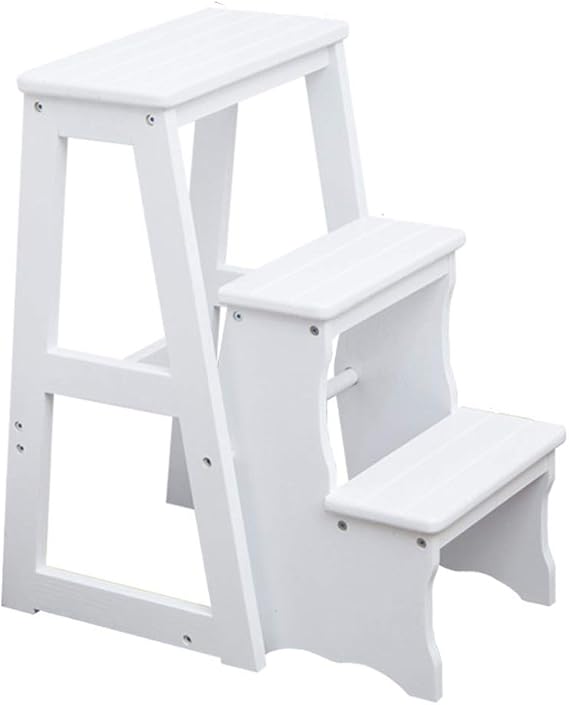 wwl Klapptrittleiter Holz 3 Stufen Hocker Multifunktions Tritthocker