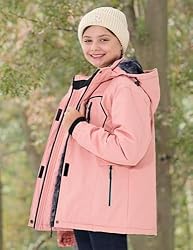 MoFiz Girls Ski Jacket Waterproof Fleece Lined