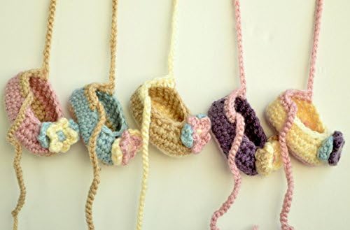 Baby Girl Booties with Flower, Baby Crochet Booties, Crochet Ballet Slippers for Babies