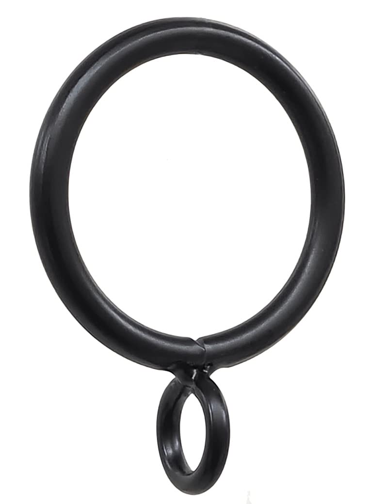 Photo 1 of 42 Pcs Metal Curtain Ring with Eyelet (Black-ID/1.0")
