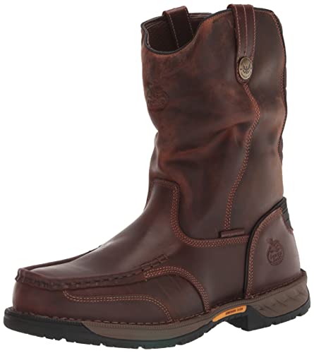 Georgia Boot Athens 360 Waterproof Pull-On Work Boot, Brown, Size 11(M)