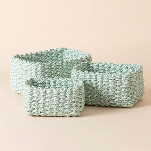 LA JOLIE MUSE Woven Storage Baskets, Recycled Paper Rope Bin Organizer