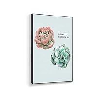 Framed Canvas Home Artwork Decoration Succulent Plant Canvas Wall Art for Living Room, Bedroom - 16x24 inches
