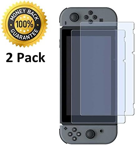 [2 Pack] Nintendo Switch Tempered Glass Screen Protector, Fantany Full Coverage Anti-Scratch HD Clear 9H Hardness Bubble Free Anti-Fingerprint Screen Protector film for Nintendo Switch