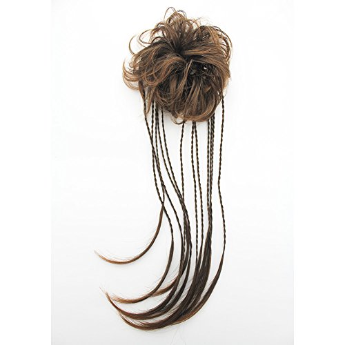 Merrylight Scrunchie Hair Extension Ponytail Synthetic Messy Bun Hair Piece (Chocolate Brown-T4/12)