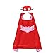 70CM x 70CM Comics Cartoon Dress Up Costume Satin Cape with Felt Mask, PJ Masks Catboy, Gekko,Owlette