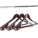 LOHAS Home 6-Pack Solid Wood Extra-Wide Shoulder Coat Hangers, Walnut Finish