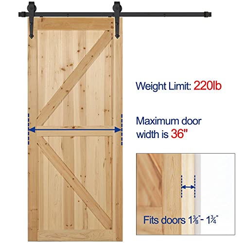 Yaheetech Heavy Duty Sliding Barn Door Hardware Kit Smoothly And