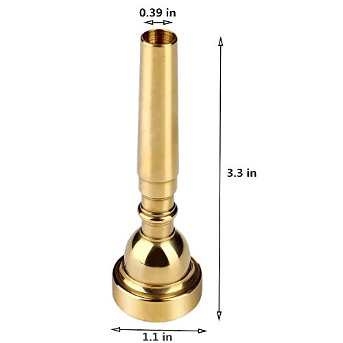 SunTrade Copper Alloy Trumpet Mouthpieces for For Yamaha or Bach, Conn and King Trumpet (7C, Gold 2) - Thumbnail 3