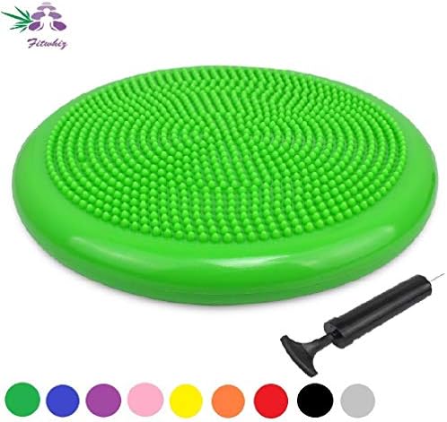 Fitwhiz Air Stability Wobble Cushion with Free Pump, Extra Thick Core Balance Disc, Kids Wiggle Seat, Sensory Cushion for Elementary School Chair (Office & Home & Classroom)