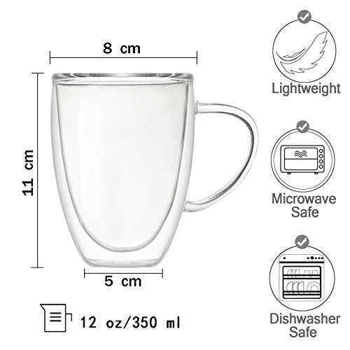 Doppelwandige Latte Macchiato Gläser Set,Trinkgläser, Kaffeeglas,Teegläser, Cappuccino Gläser, Durchsichtige Tassen aus… – Bild 3