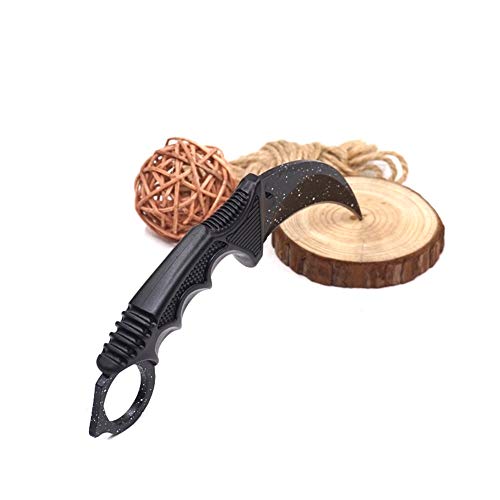WeTop Karambit Knife, CS-GO for Hunting Camping Fishing Self Defenses and Field Survival, Stainless Steel Fixed Blade Tactical Knife with Sheath and Cord(Star Black) - Thumbnail 6
