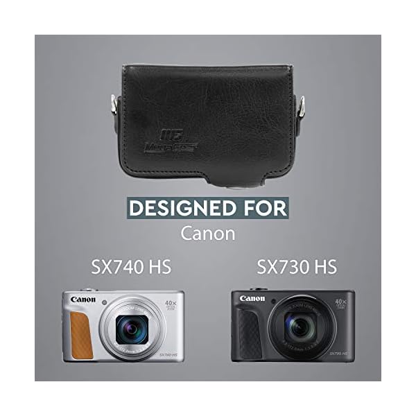 MegaGear Canon PowerShot SX740 HS, SX730 HS Schutzhülle aus Leder mit Schultergurt – Bild 6