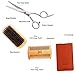 Beard Grooming & Trimming Kit (4-Pc. Set) Beech Wood Brush w/Boar Bristles, Pearwood Comb, Stainless-Steel Scissors, Shaper Template | Mustache, Facial Hair