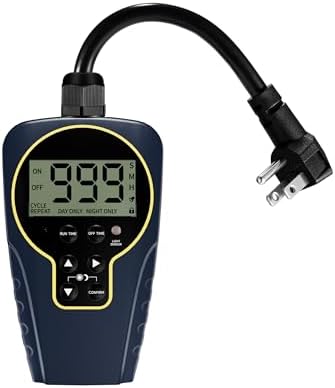 Techbee Outdoor 24-Hour Timer with Light Sensor, Waterproof Infinite ...