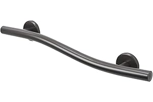 GRAB BAR SPECIALISTS Wave Grab Bar for Bathroom Shower Toilet Steps Home/304 Stainless Steel/Oil Rubbed Bronze/Right/ 24"