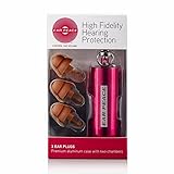 EarPeace Ear Plugs - High Fidelity Hearing Protection for Concerts & Music Professionals (Red/Brown)