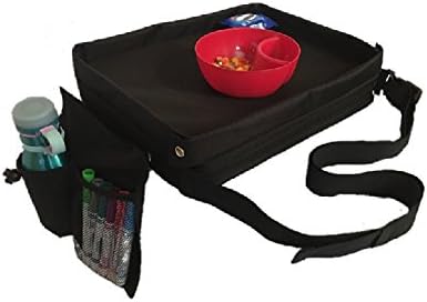 Firm Surface Travel Lap Tray by Blythe Industries with Storage Pockets and Cup Holder for Kids, Teens, or Adults Provides an Organized Area for Snacking, Activities, and Work for Your Travel Time