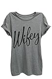 Thread Tank Wifey Cursive Women's Relaxed T-Shirt Tee Heather Grey