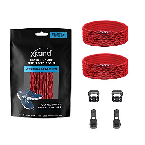 Xpand Quick Release RoundLacing No Tie Shoelaces System with Elastic