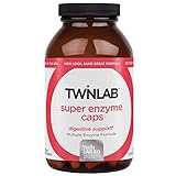 Twinlab Super Enzyme Caps, Maximum Strength, 200 Capsules