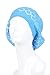 an Aqua Blue Diamond Pattern Beanie Hat for Women Summer