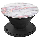 Pop Socket Rose Gold Marble Design: White and Rose Gold - PopSockets Grip and Stand for Phones and Tablets