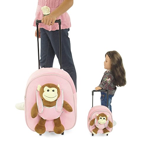 18 Inch Doll Rolling Luggage Child & Doll Matching Backpacks w